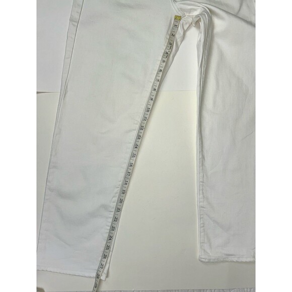 Banana Republic White Mid Rise Straight Leg Cotton Denim Pants Women's 30 - Picture 5 of 12